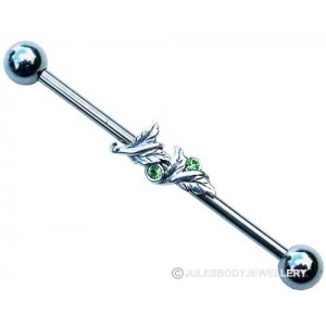 Scaffold Piercing Bar with Leaf