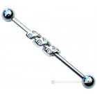 Scaffold Piercing Bar with Jewelled Coil