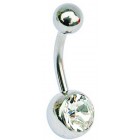 Belly Bar - Clear Jewelled