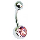Belly Bar - Rose Pink Jewelled