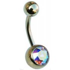 Gold PVD Steel Belly Bar - AB