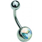 Belly Bar with Pointed AB Jewel