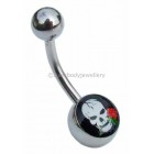 Skull and Rose Belly Bar