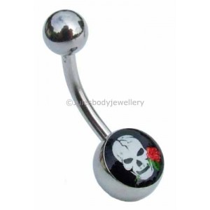 Skull and Rose Belly Bar