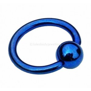 Titanium Ball Closure Ring BCR - Dark Blue