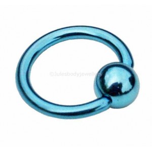 Titanium Ball Closure Ring BCR - Ice Blue