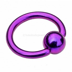 Titanium Ball Closure Ring BCR - Purple