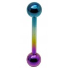 Titanium Tongue Bar - Rainbow