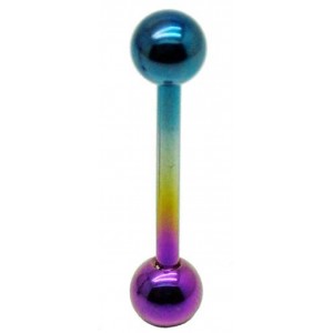 Titanium Tongue Bar - Rainbow